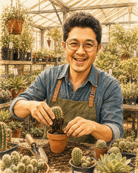 เจ้าของร้าน Grid Garden ในมุมสวน